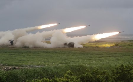 Taiwan fires rockets in China's direction from a US-supplied mobile launching system in drill