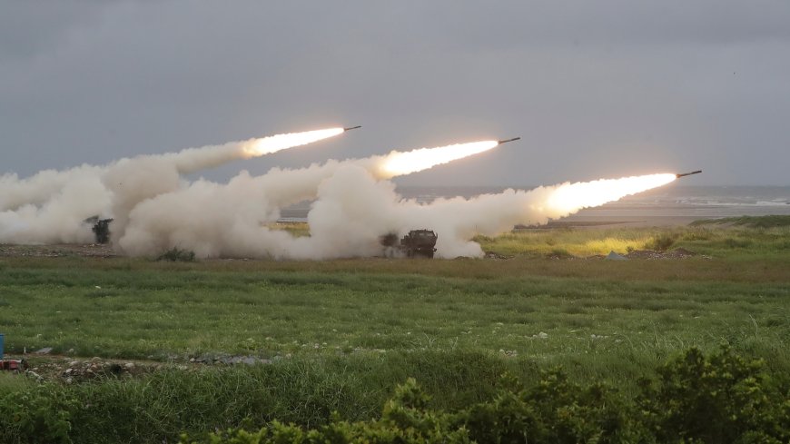 Taiwan fires rockets in China's direction from a US-supplied mobile launching system in drill