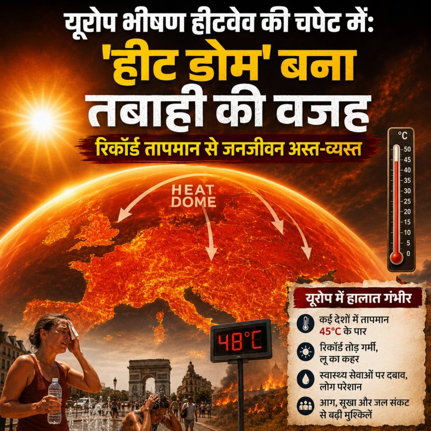 यूरोप भीषण हीटवेव की चपेट में: 'हीट डोम' बना तबाही की वजह, रिकॉर्ड तापमान से जनजीवन अस्त-व्यस्त
