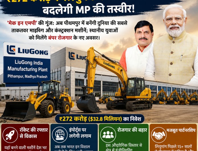CM Mohan Yadav Unveils ₹272 Crore LiuGong Manufacturing Plant in Pithampur, Boosting Madhya Pradesh's Industrial Growth