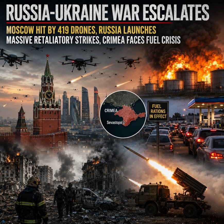 Russia-Ukraine War Escalates: 419 Drones Target Moscow, Crimea Faces Fuel Rationing