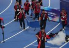 A robot sprinter shatters a 100-meter record again as sparks fly at China’s robot competition