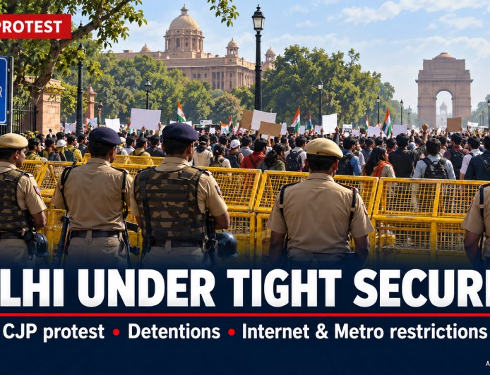 Delhi Under Tight Security as CJP Leaders Detained Ahead of Jantar Mantar Protest